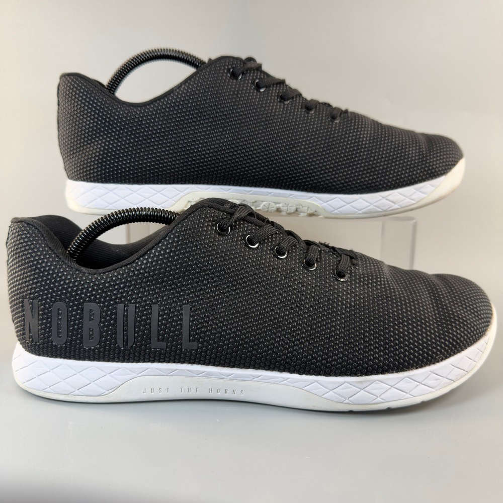 NoBull Trainers Mens 11.5 11 1/2 Workout Sneakers Black White Low Lace Gym Shoes